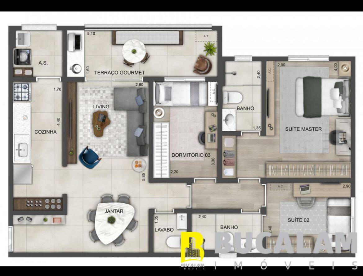 Apartamento à venda com 3 quartos, 87m² - Foto 6