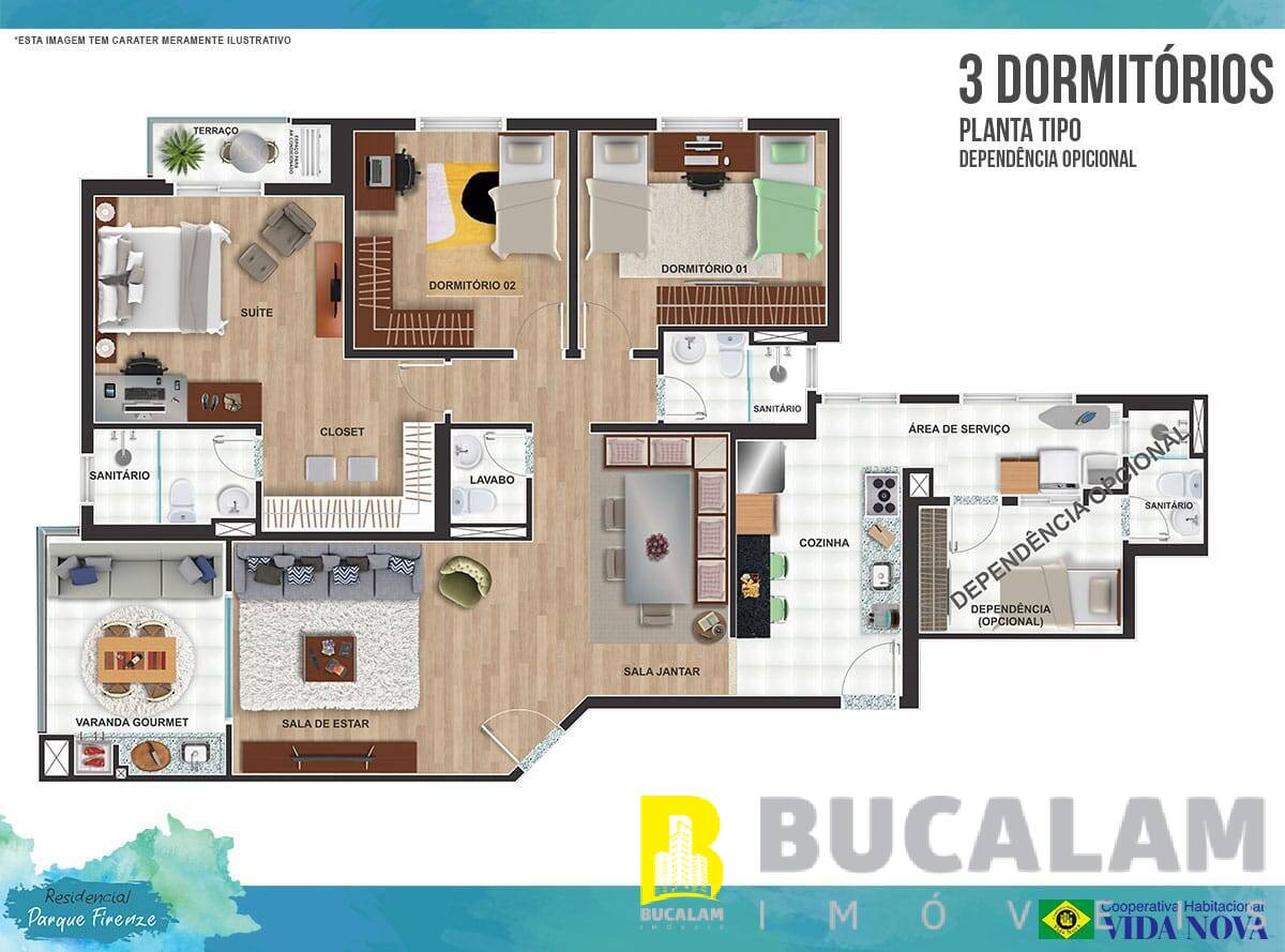 Apartamento, 3 quartos, 125 m² - Foto 1